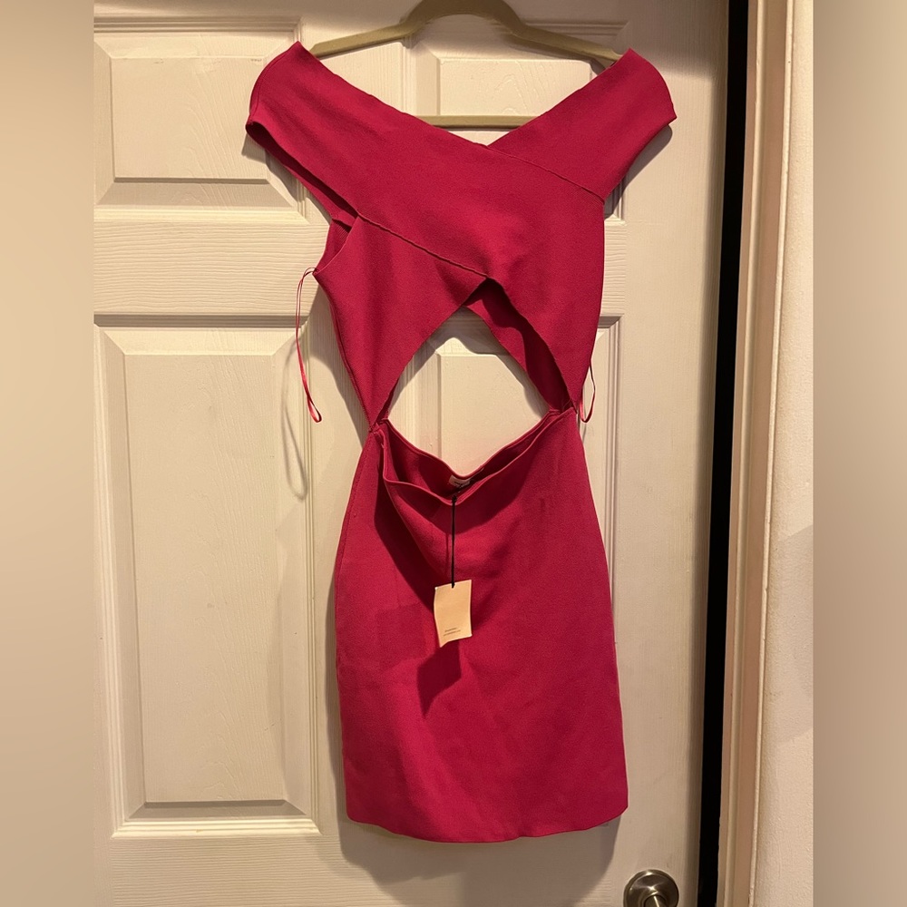 Superdown hot pink cutout cocktail dress
